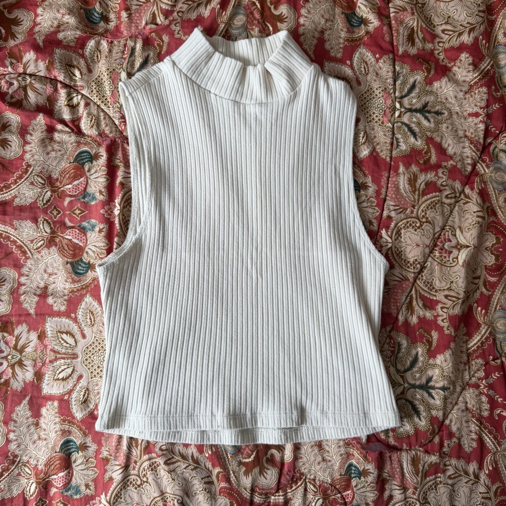 Reformation Women’s Trish White Ribbed Top Medium